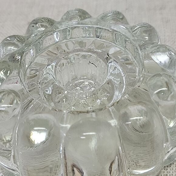 Princess House Crystal Reversible 3 Way Glass Candle Holder #486 set of 2 - Picture 3 of 6